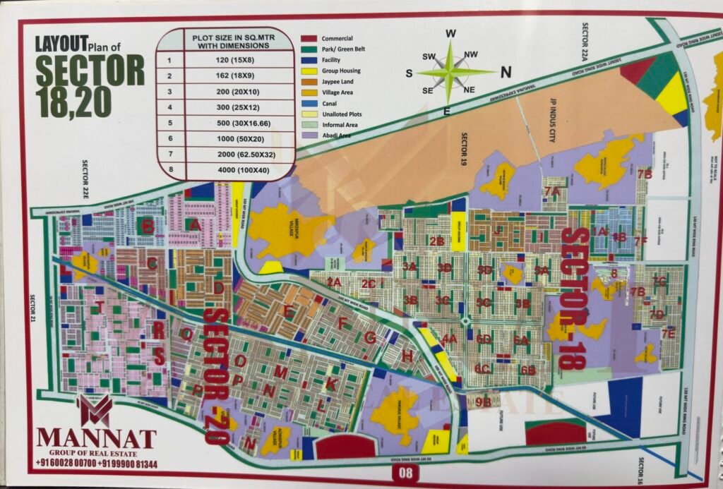 YEIDA Sector 18 & 20 Master Plan Map